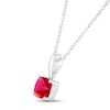 Thumbnail Image 2 of Lab-Created Ruby Birthstone Necklace Sterling Silver 18&quot;