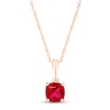 Thumbnail Image 0 of Lab-Created Ruby Birthstone Necklace 10K Rose Gold 18"