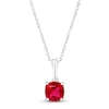 Thumbnail Image 0 of Lab-Created Ruby Birthstone Necklace 10K White Gold 18"