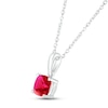 Thumbnail Image 1 of Lab-Created Ruby Birthstone Necklace 10K White Gold 18"