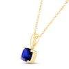 Thumbnail Image 2 of Blue Lab-Created Sapphire Birthstone Necklace 10K Yellow Gold 18&quot;