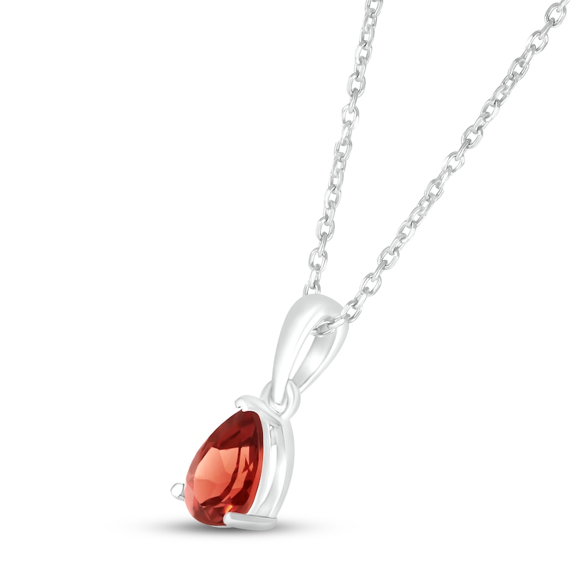 Main Image 2 of Garnet Birthstone Necklace Sterling Silver 18&quot;