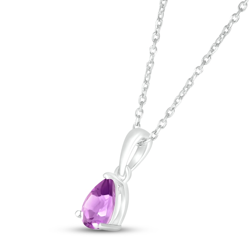 Main Image 2 of Amethyst Birthstone Necklace Sterling Silver 18&quot;