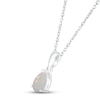 Thumbnail Image 2 of Lab-Created Opal Birthstone Necklace Sterling Silver 18&quot;