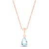 Thumbnail Image 1 of Aquamarine Birthstone Necklace 10K Rose Gold 18&quot;