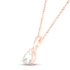 Thumbnail Image 1 of White Lab-Created Sapphire Birthstone Necklace 10K Rose Gold 18"