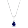 Thumbnail Image 0 of Blue Lab-Created Sapphire Birthstone Necklace 10K White Gold 18"