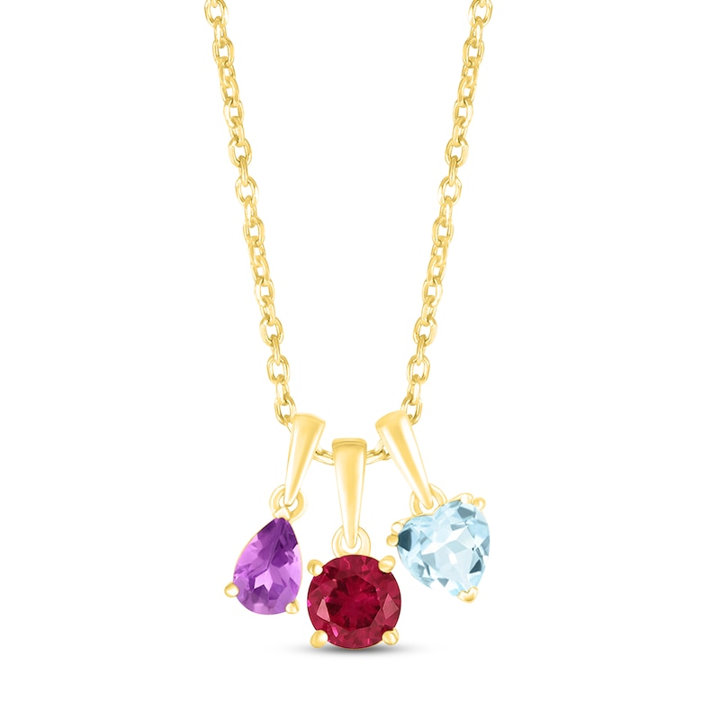 Main Image 4 of Garnet Birthstone Necklace 10K Yellow Gold 18&quot;