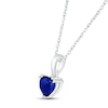 Thumbnail Image 2 of Blue Lab-Created Sapphire Birthstone Necklace Sterling Silver 18&quot;