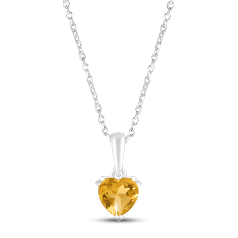 Main Image 1 of Citrine Birthstone Necklace Sterling Silver 18&quot;