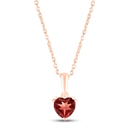 Garnet Birthstone Necklace 10K Rose Gold 18&quot;