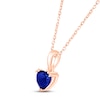 Thumbnail Image 2 of Blue Lab-Created Sapphire Birthstone Necklace 10K Rose Gold 18&quot;