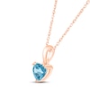 Thumbnail Image 1 of Swiss Blue Topaz Birthstone Necklace 10K Rose Gold 18"