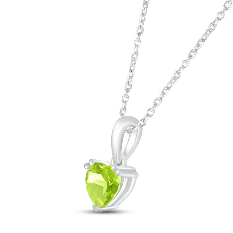 Main Image 2 of Peridot Birthstone Necklace 10K White Gold 18&quot;