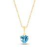 Thumbnail Image 1 of Swiss Blue Topaz Birthstone Necklace 10K Yellow Gold 18&quot;