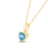 Thumbnail Image 2 of Swiss Blue Topaz Birthstone Necklace 10K Yellow Gold 18&quot;