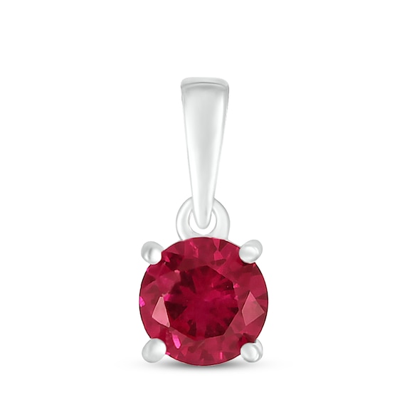 Lab-Created Ruby Birthstone Pendant Sterling Silver