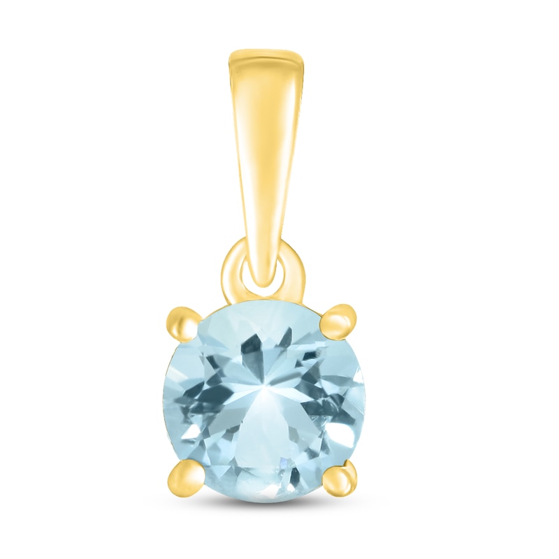 Main Image 1 of Aquamarine Birthstone Pendant 10K Yellow Gold