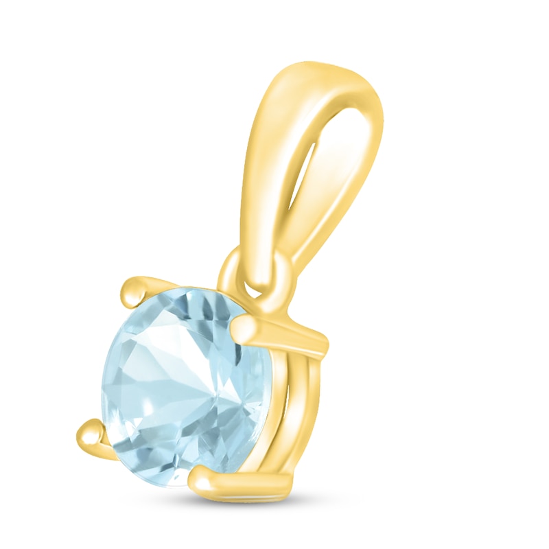 Main Image 2 of Aquamarine Birthstone Pendant 10K Yellow Gold