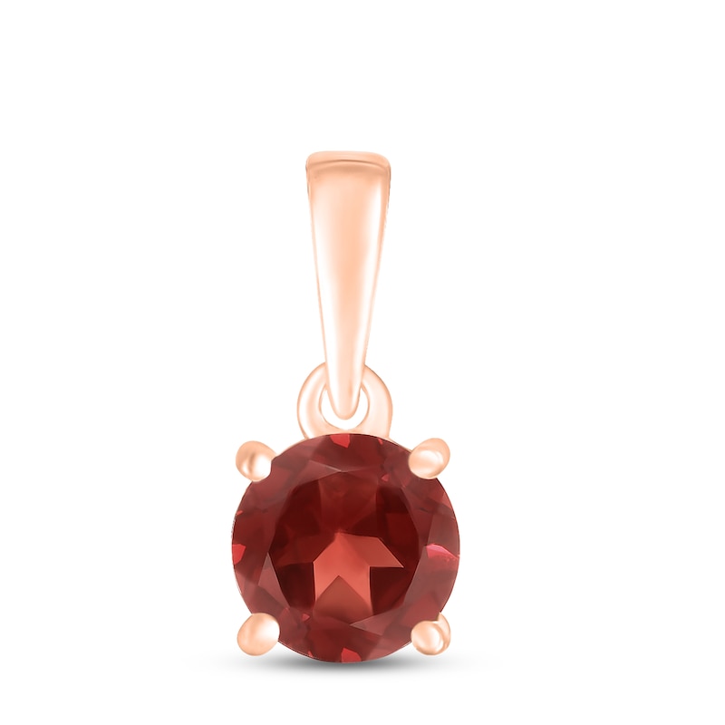 Main Image 1 of Garnet Birthstone Pendant 10K Rose Gold