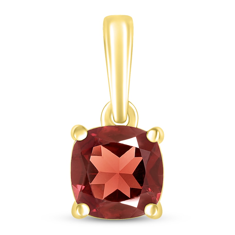 Main Image 1 of Garnet Birthstone Pendant 10K Yellow Gold