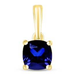 Blue Lab-Created Sapphire Birthstone Pendant 10K Yellow Gold