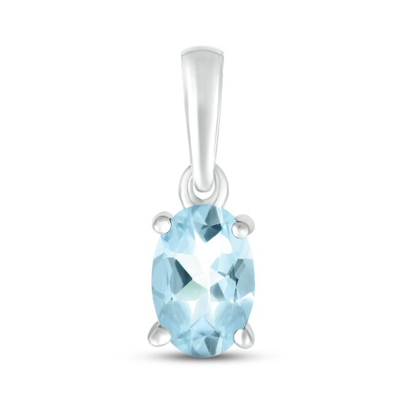 Aquamarine Birthstone Pendant Sterling Silver