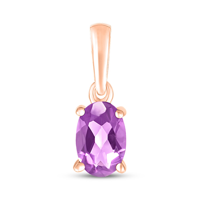 Main Image 1 of Amethyst Birthstone Pendant 10K Rose Gold