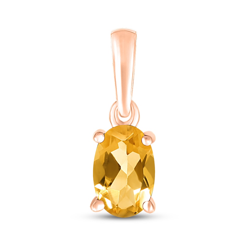 Main Image 1 of Citrine Birthstone Pendant 10K Rose Gold