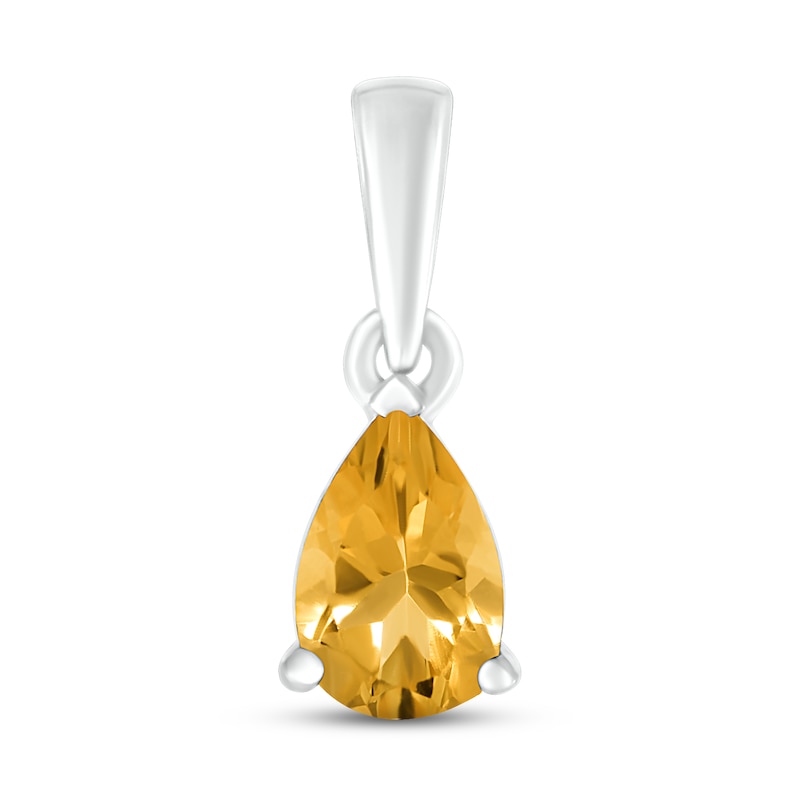 Main Image 1 of Citrine Birthstone Pendant Sterling Silver