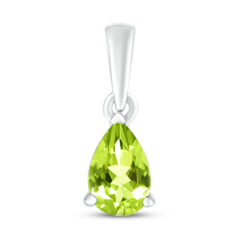 Main Image 1 of Peridot Birthstone Pendant 10K White Gold