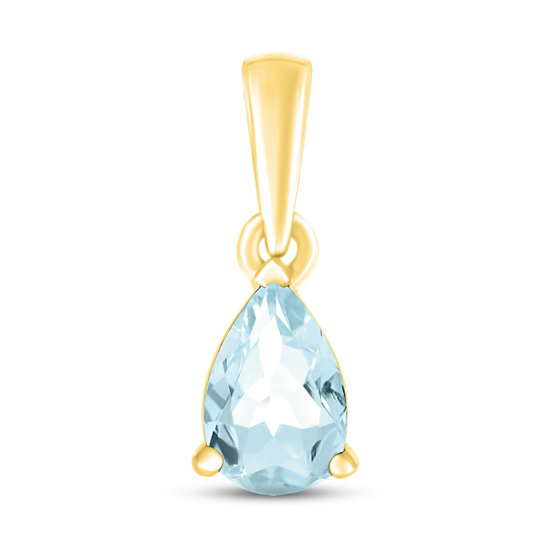 Main Image 1 of Aquamarine Birthstone Pendant 10K Yellow Gold