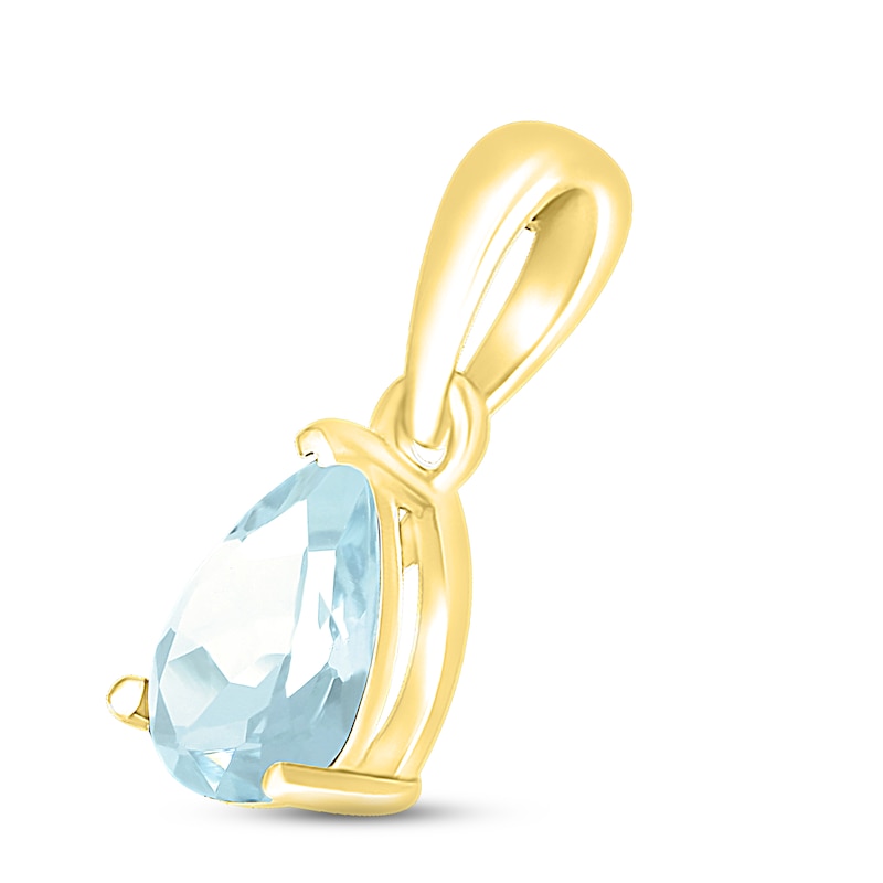 Main Image 2 of Aquamarine Birthstone Pendant 10K Yellow Gold