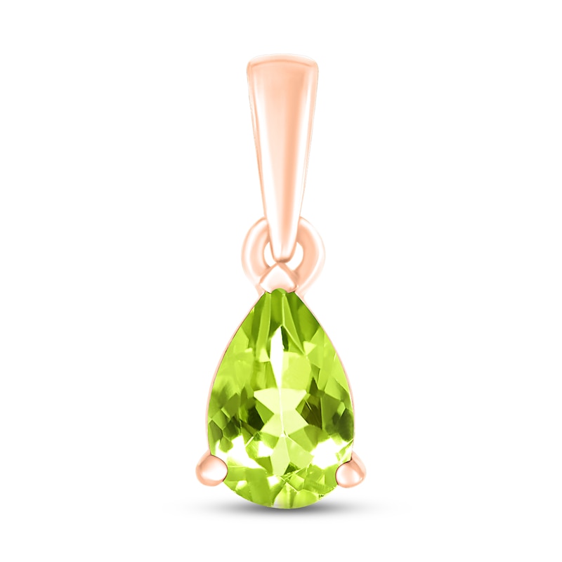 Main Image 1 of Peridot Birthstone Pendant 10K Rose Gold