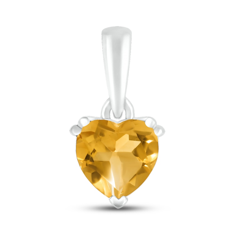 Main Image 1 of Citrine Birthstone Pendant 10K White Gold