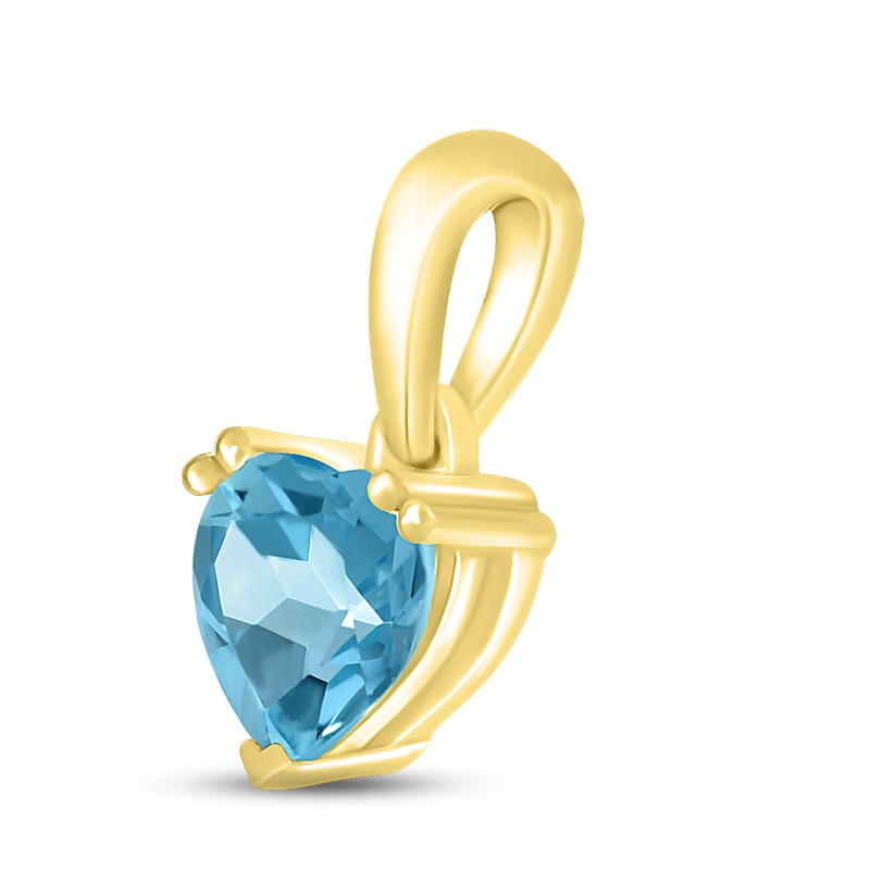 Main Image 2 of Swiss Blue Topaz Birthstone Pendant 10K Yellow Gold