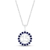 Thumbnail Image 0 of Blue Lab-Created Sapphire Quinceañera Birthstone Necklace Sterling Silver 18"