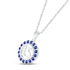 Thumbnail Image 1 of Blue Lab-Created Sapphire Quinceañera Birthstone Necklace Sterling Silver 18"