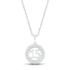 Thumbnail Image 1 of White Lab-Created Sapphire Quinceañera Birthstone Necklace Sterling Silver 18&quot;