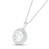 Thumbnail Image 2 of White Lab-Created Sapphire Quinceañera Birthstone Necklace Sterling Silver 18&quot;