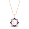 Thumbnail Image 1 of Blue Lab-Created Sapphire Quinceañera Birthstone Necklace 10K Rose Gold 18&quot;