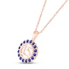 Thumbnail Image 2 of Blue Lab-Created Sapphire Quinceañera Birthstone Necklace 10K Rose Gold 18&quot;