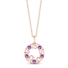 Thumbnail Image 0 of Amethyst "15 Años" Birthstone Necklace 10K Rose Gold 18"