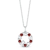 Thumbnail Image 0 of Garnet "15 Años" Birthstone Necklace 10K White Gold 18"