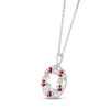 Thumbnail Image 1 of Garnet "15 Años" Birthstone Necklace 10K White Gold 18"