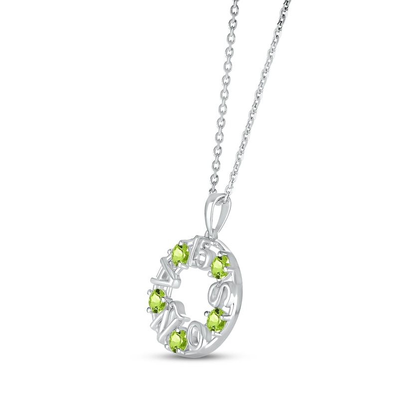 Main Image 2 of Peridot &quot;15 Años&quot; Birthstone Necklace 10K White Gold 18&quot;