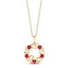 Thumbnail Image 1 of Lab-Created Ruby &quot;15 Años&quot; Birthstone Necklace 10K Yellow Gold 18&quot;