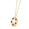 Thumbnail Image 2 of Lab-Created Ruby &quot;15 Años&quot; Birthstone Necklace 10K Yellow Gold 18&quot;