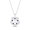 Thumbnail Image 1 of Blue Lab-Created Sapphire Quinceañera Flower Necklace Sterling Silver 18&quot;