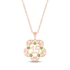 Thumbnail Image 1 of Peridot Quinceañera Flower Necklace 10K Rose Gold 18&quot;